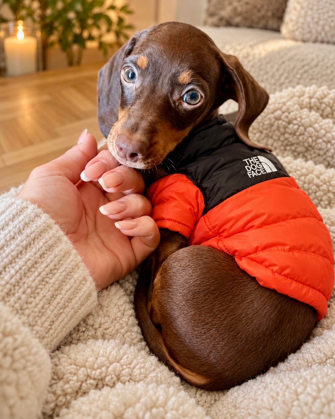 Customer photo review of The Dog Face Piumino