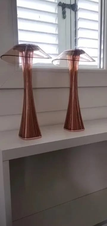 Customer photo review of Fluted Rechargeable Table Lamp, Mushroom Cap, Cordless, 27.4 cm