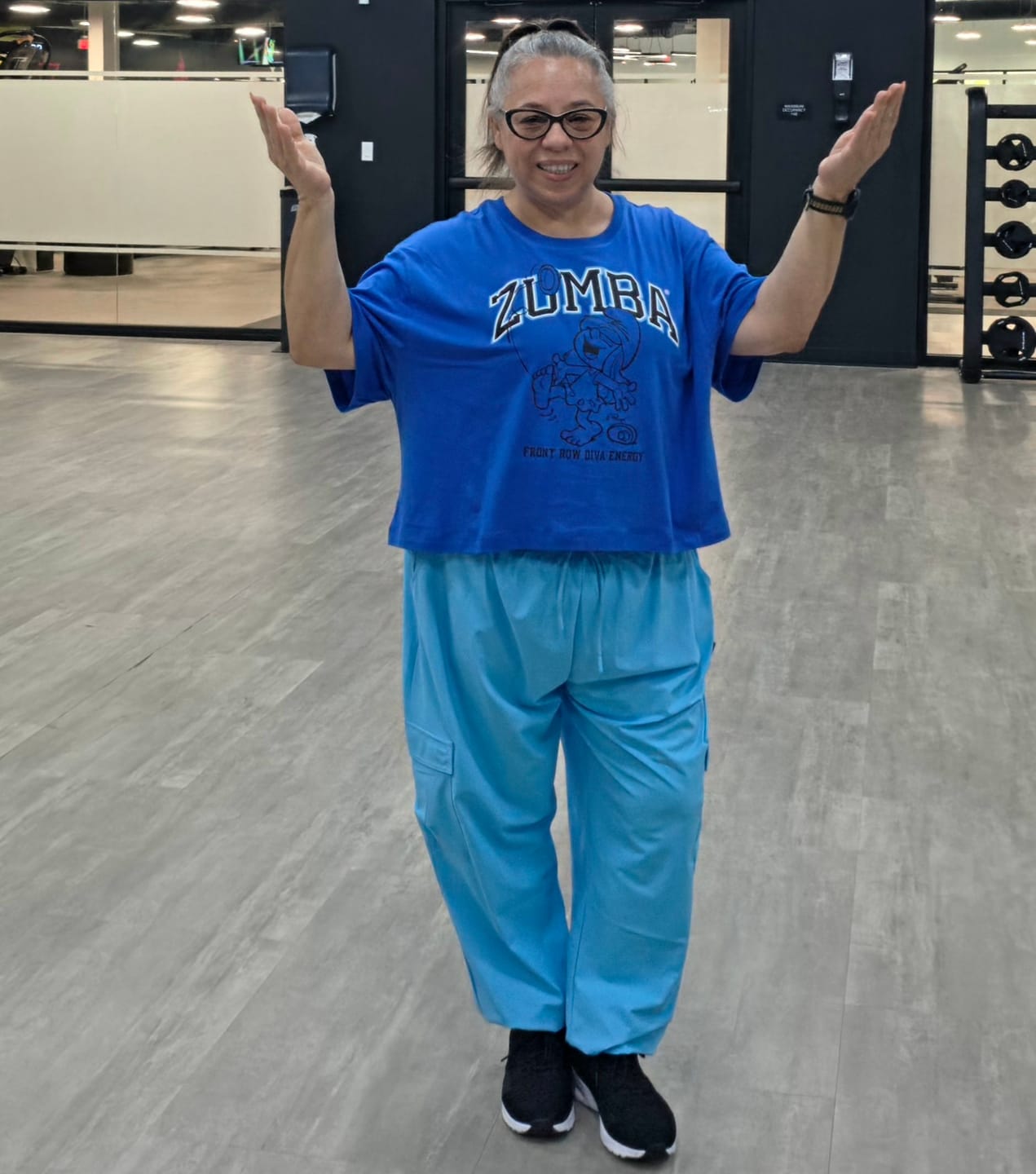 Customer photo review of Zumba X The Smurfs Baggy Cargo Pants