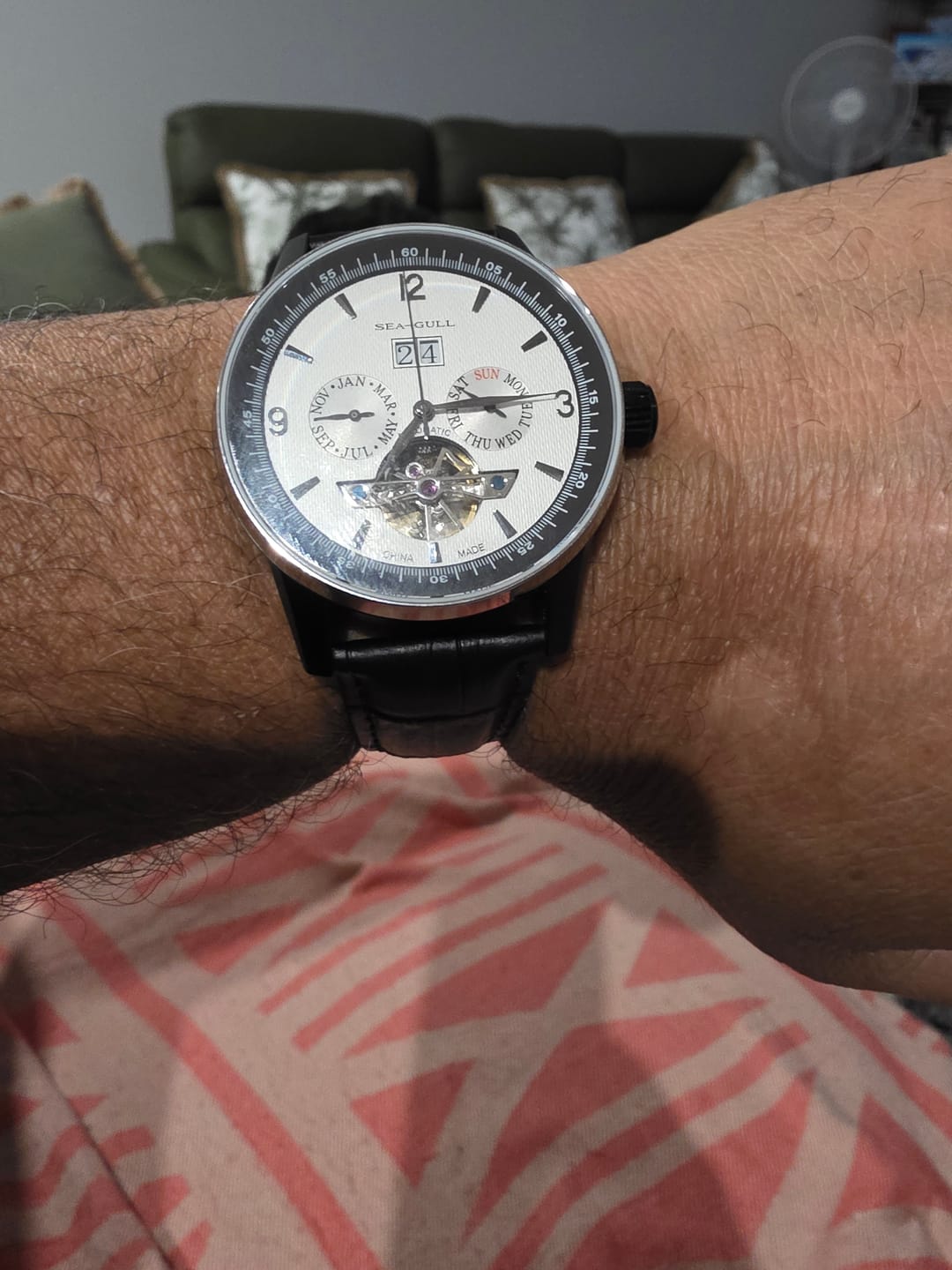 Customer photo review of Multifunctional Full Calendar Date Day Display Open Heart Dress Watch 43mm