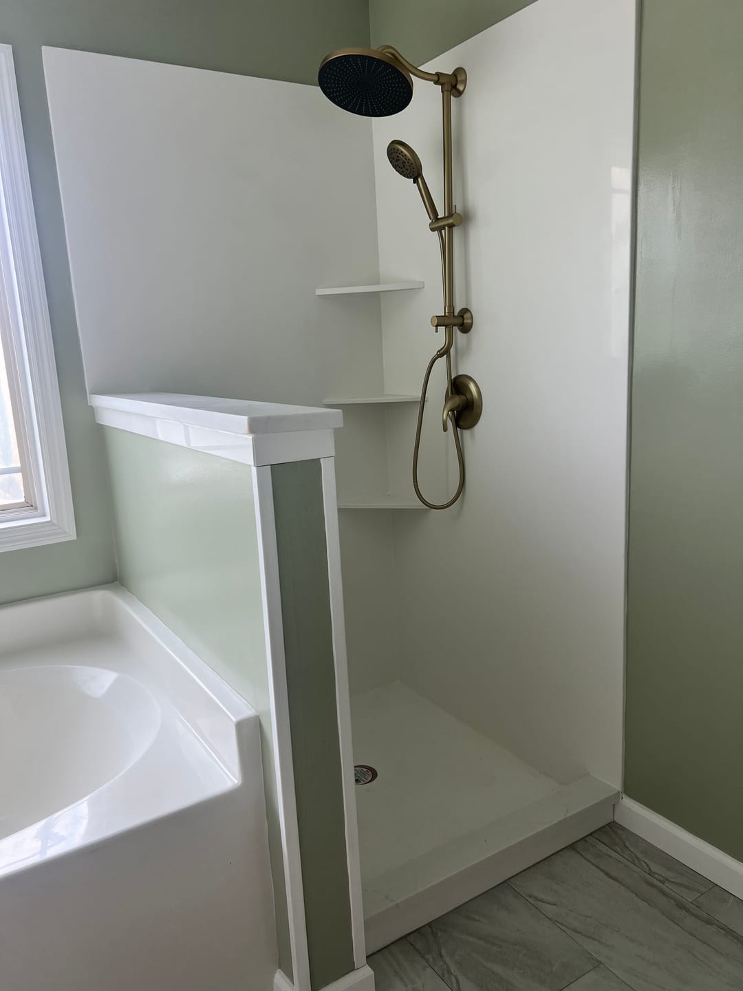 Customer photo review of Rain Shower Faucet Set with 5-Setting Handheld