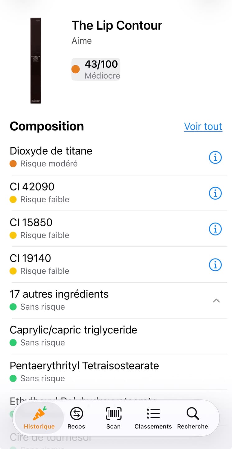 Customer photo review of Le contour lèvres