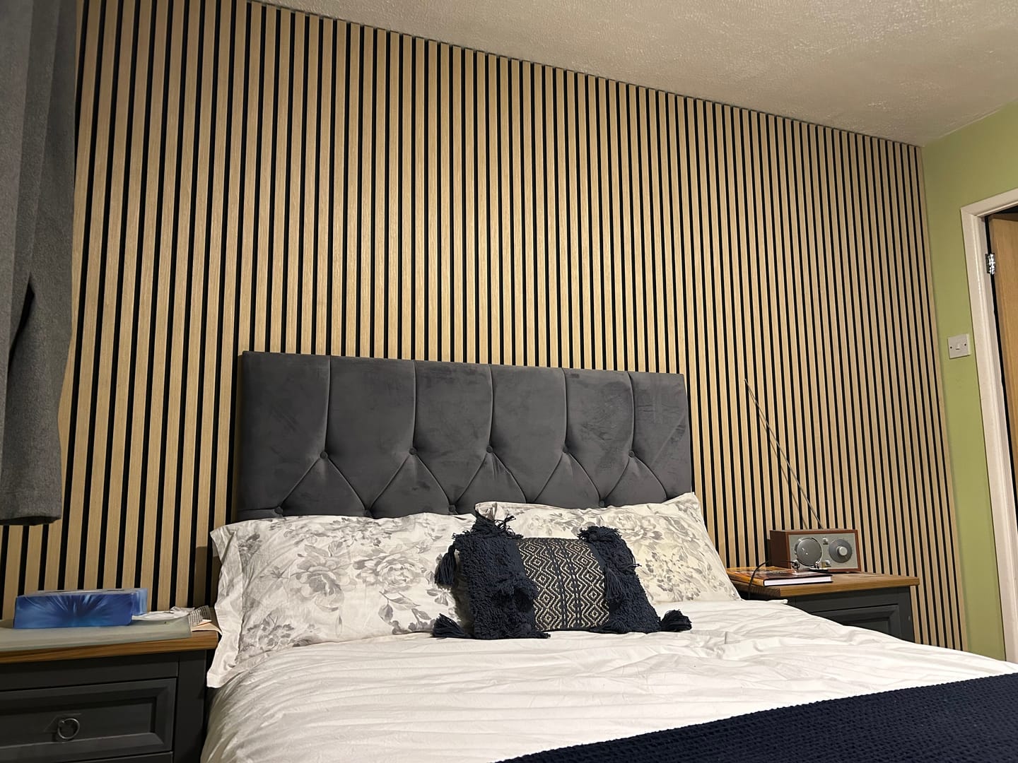 Customer photo review of Acoustic Slat Wall Panels Wooden Decorative Wall Panels Natural Oak Premium 2.4m x 0.6m