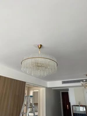 Customer photo review of Glass Rod Cascade Chandelier, Round or Linear, 50–120 cm, LED