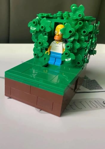 Customer photo review of Buildable Homer in the Bushes Display Set
