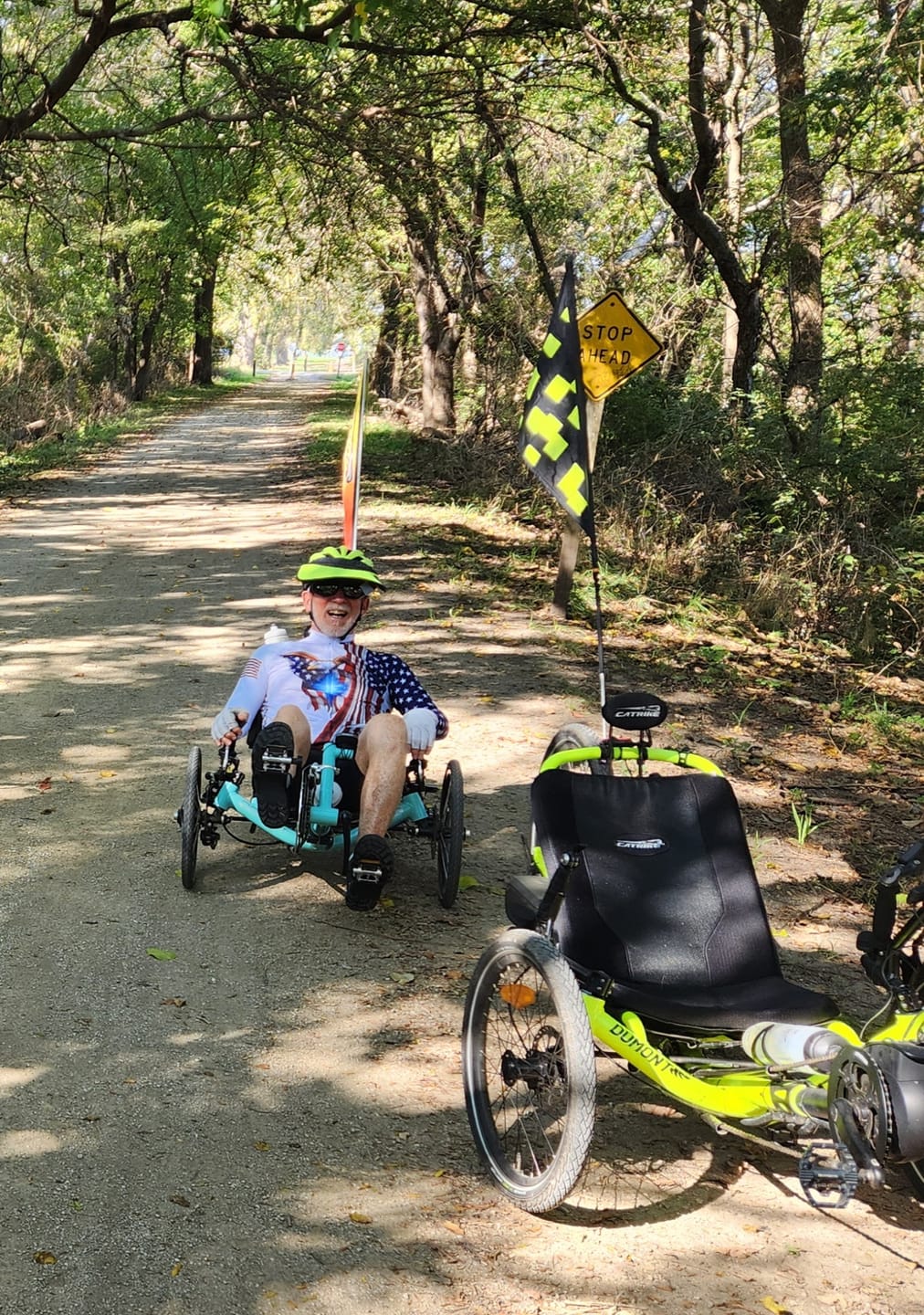 Customer photo review of Men’s Personalized One Nation Under God Recumbent Trike Cycling Jersey & Kit
