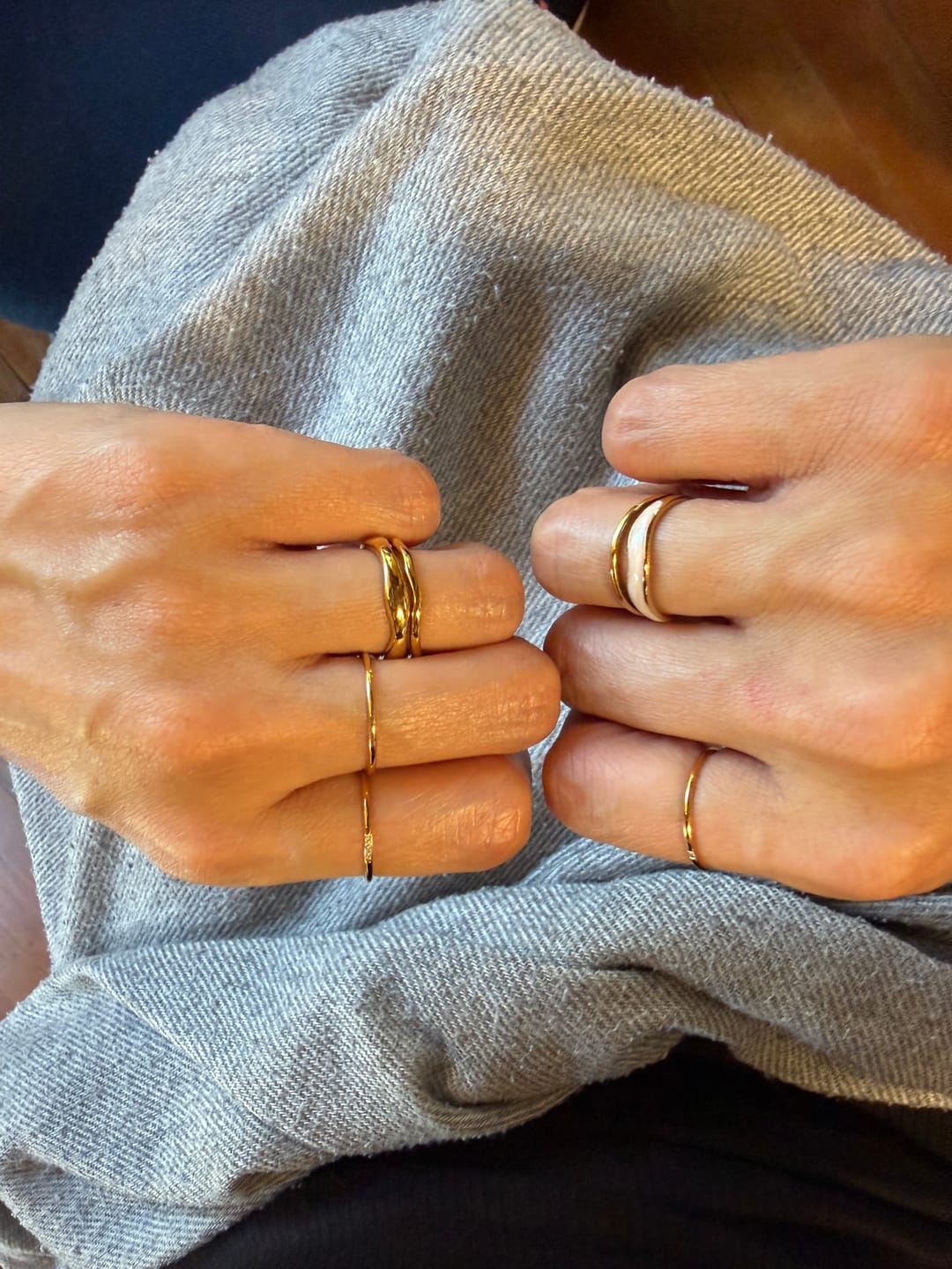 Customer photo review of Madison Wave Ring Set