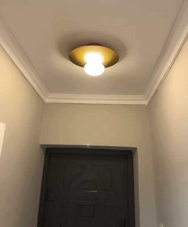 Customer photo review of Milk Glass Ceiling Light with Globe Shade, Metal Disc, 36 or 48 cm