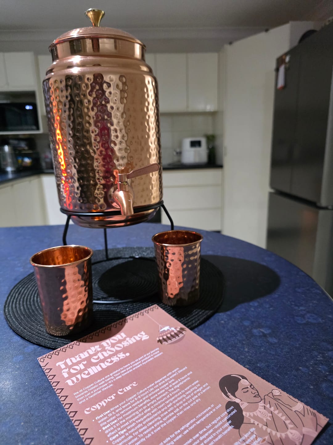 Customer photo review of Hammered Copper Gift Set - 2 Bottles & 2 Cups