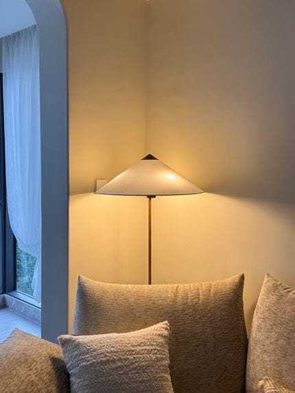 Customer photo review of Conical Shade Floor Lamp, Brass Stem, 64 cm Wide, Plug In