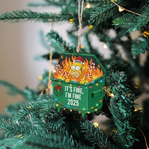 Customer photo review of Homer Dumpster Fire Christmas Tree Ornament