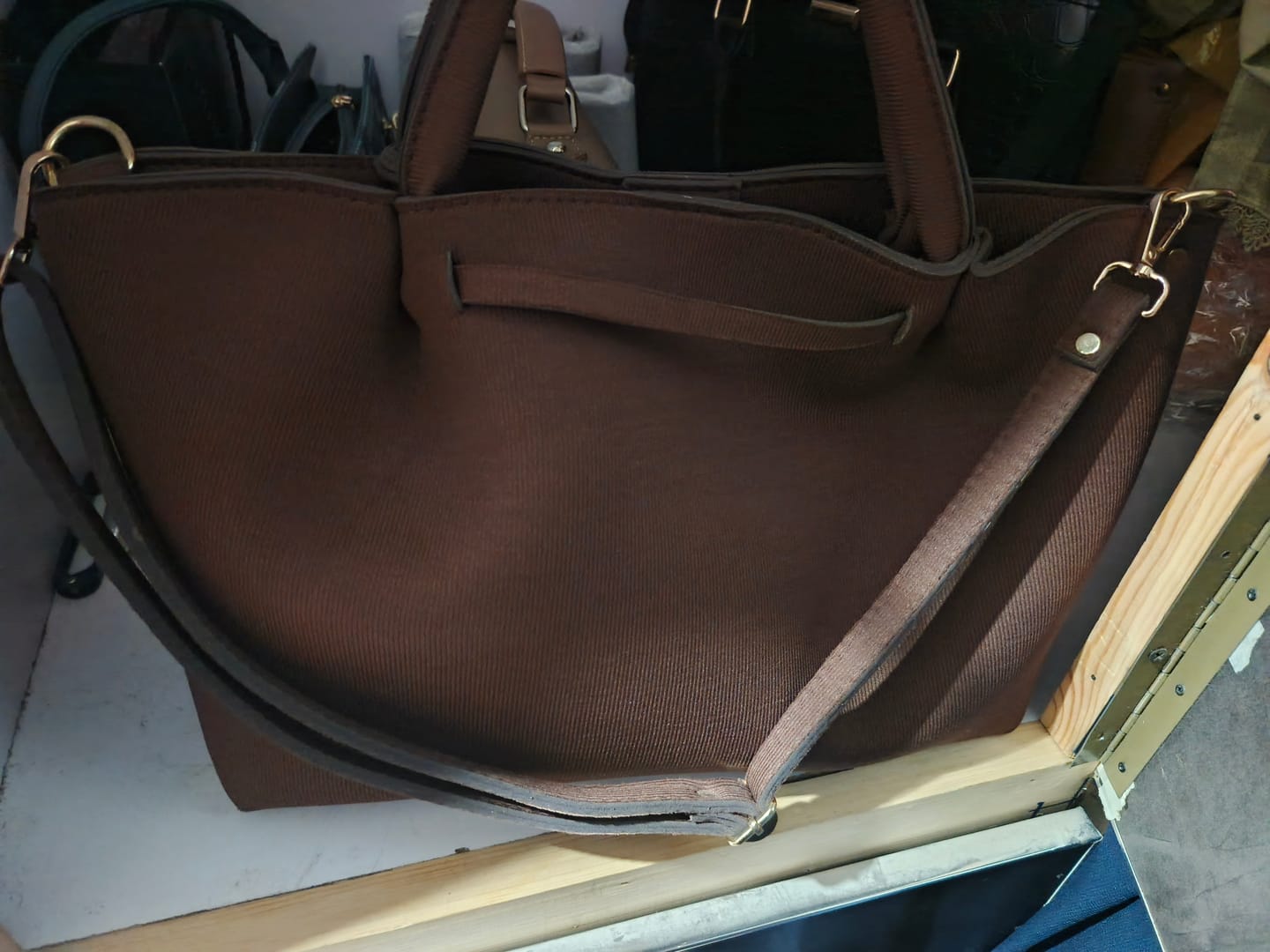 Customer photo review of Polene Brown Belle The Tote Bag