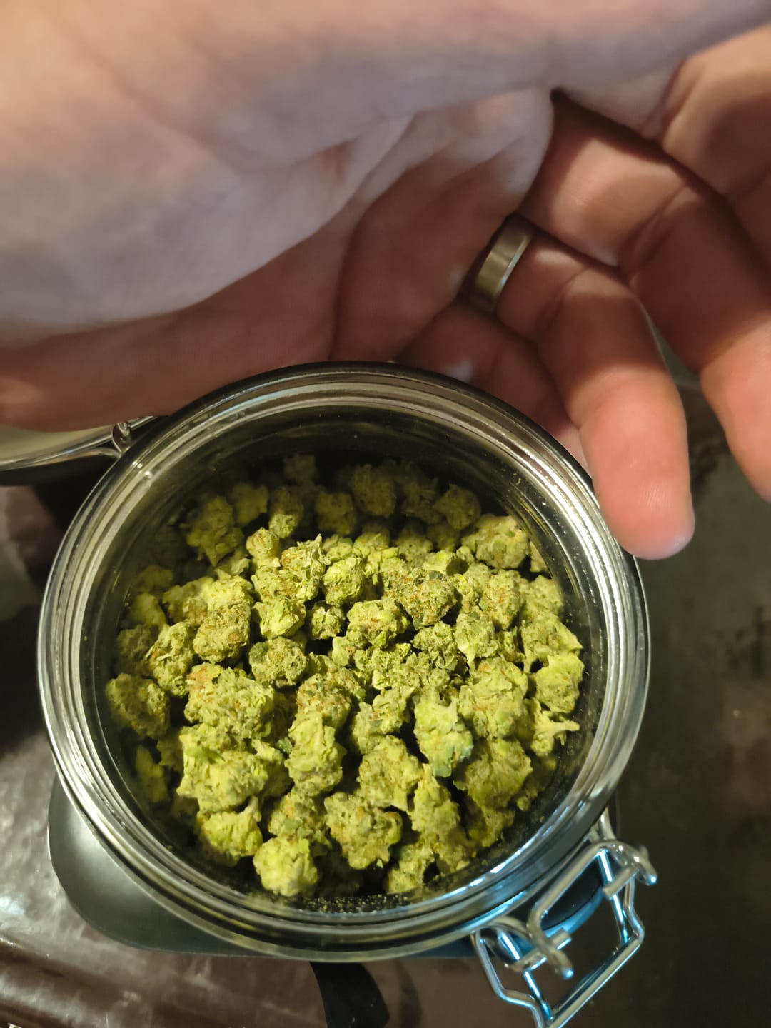Customer photo review of Banjo (Indoor Smalls) – Bulk THCA Flower 1 lb