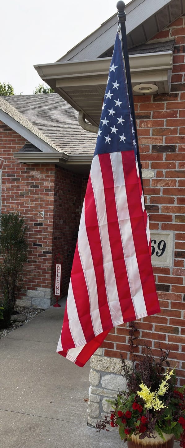 Customer photo review of 3x5 American Flag – Heavy-Duty Nylon US Flag with Embroidered Stars, Sewn Stripes & Brass Grommets | Outdoor All-Weather