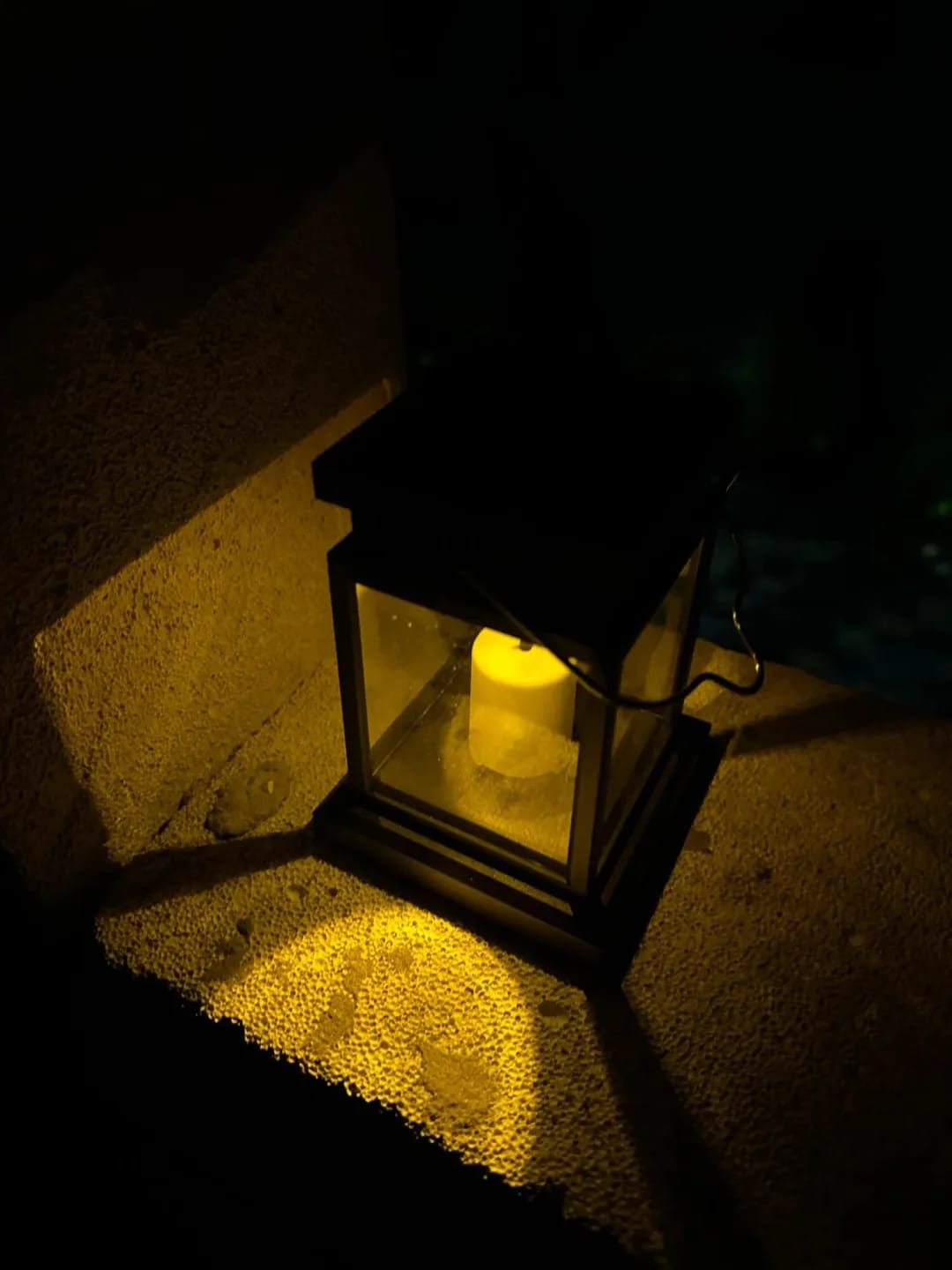 Customer photo review of Solar Lantern, Outdoor Garden Light with Handle, Black, IP65
