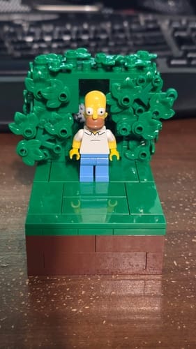 Customer photo review of Buildable Homer in the Bushes Display Set