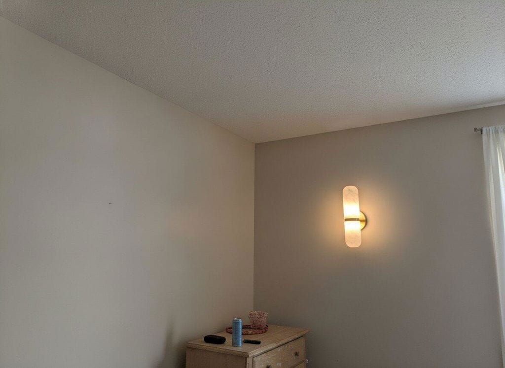 Customer photo review of Slim Alabaster Wall Light, Brass Backplate, Wall Sconce, 33 cm