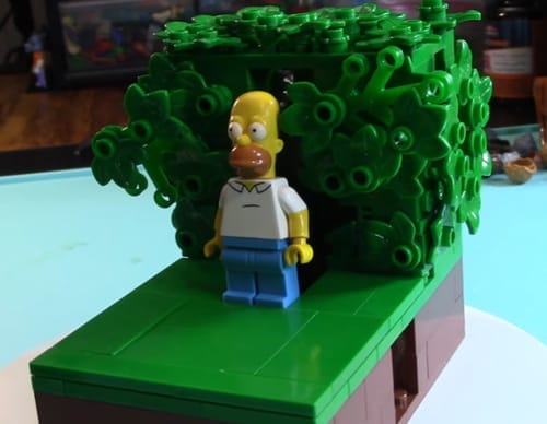 Customer photo review of Buildable Homer in the Bushes Display Set