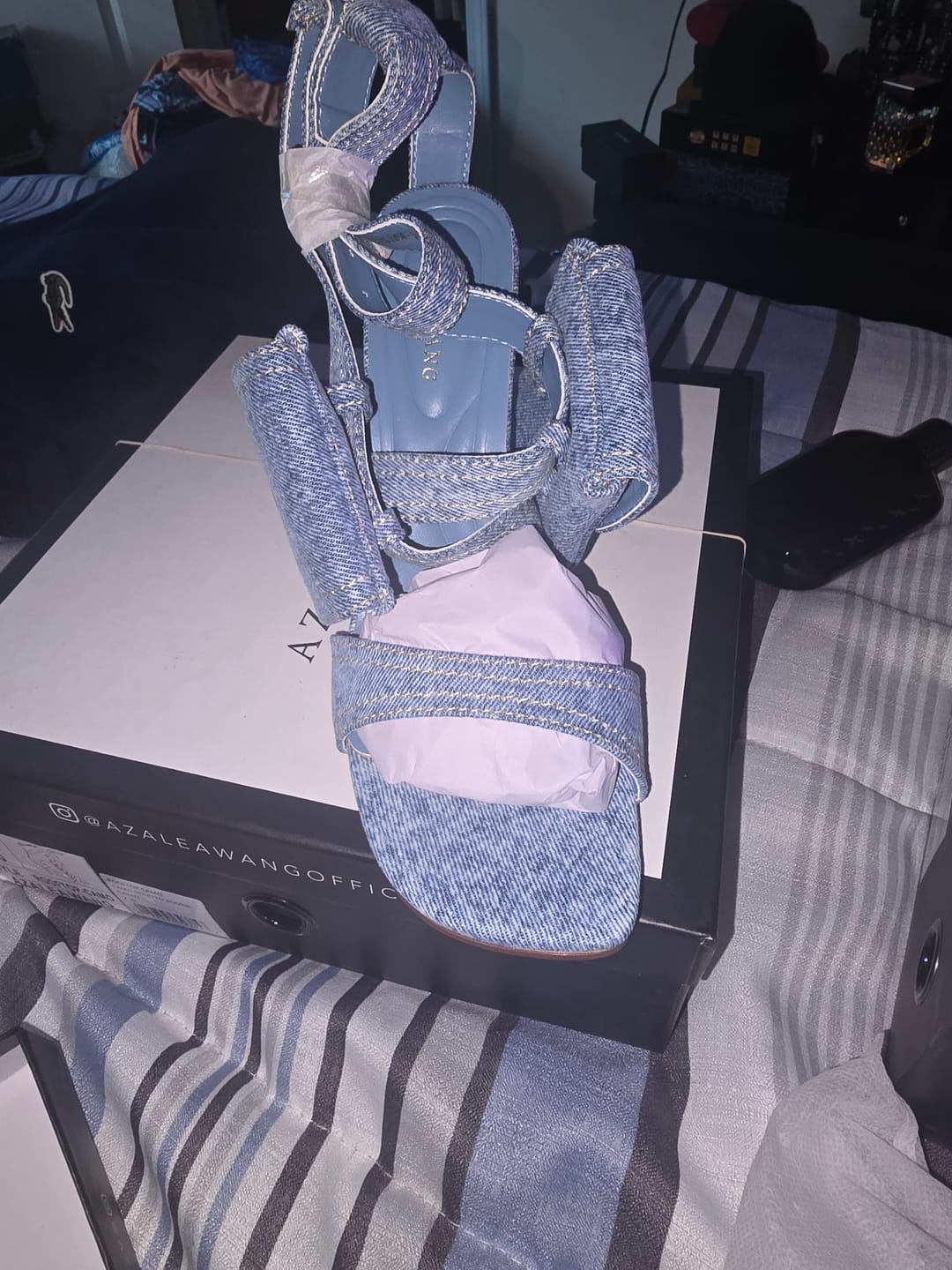 Customer photo review of KERSHAW-DENIM POCKET STILETTO SANDAL