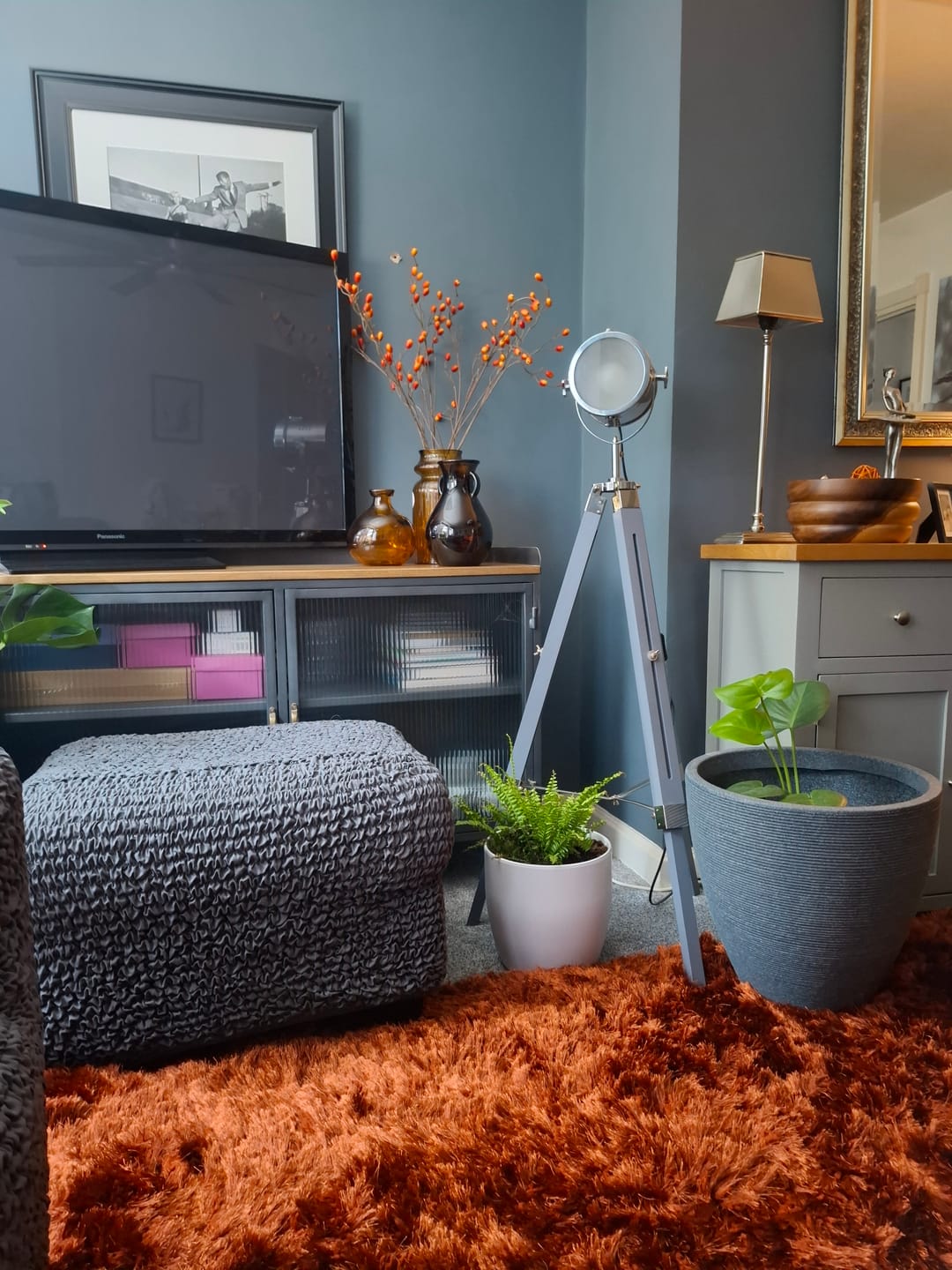 Customer photo review of Large Footstool Cover - Charcoal, Microfibra