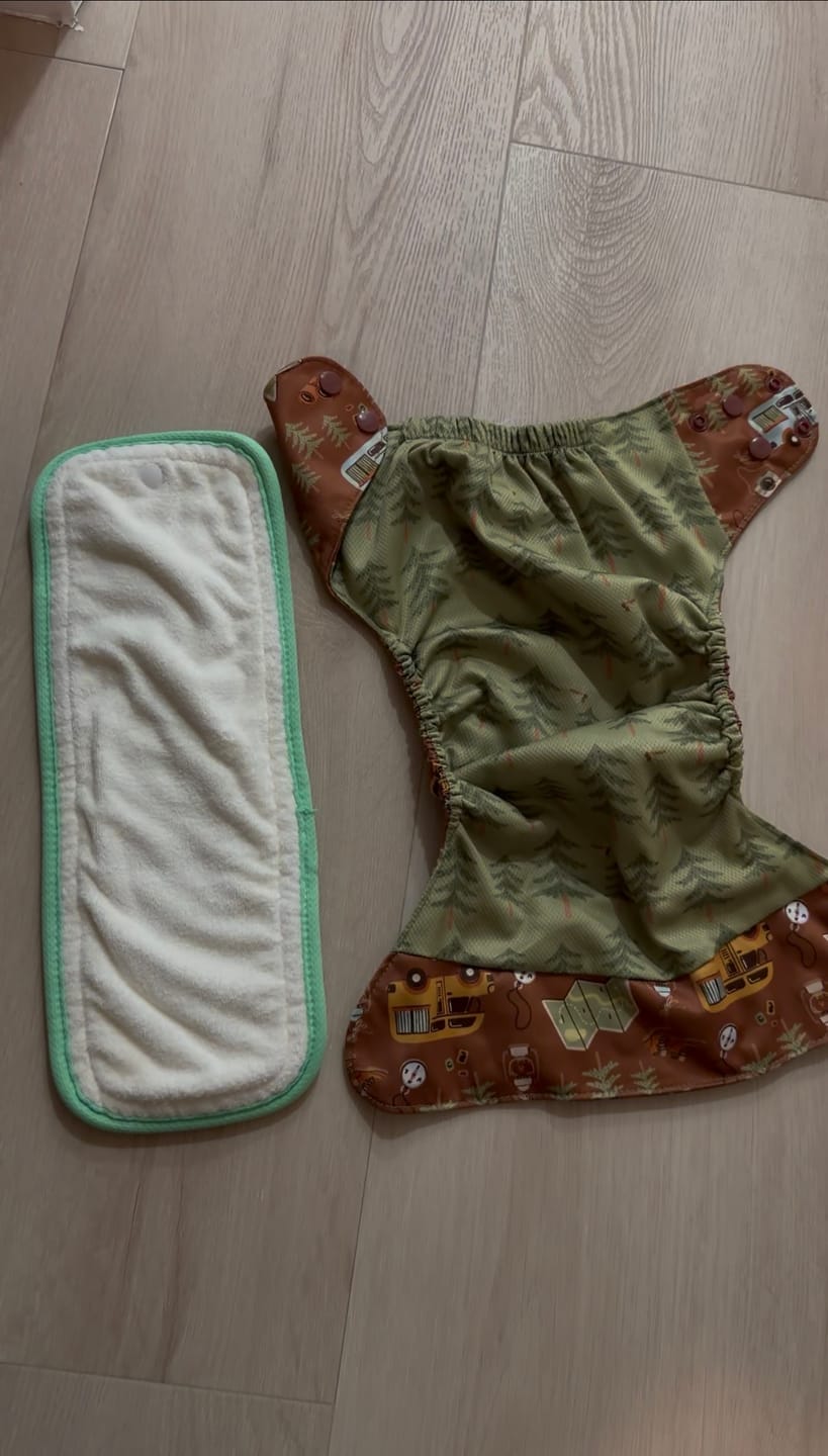 Customer photo review of Heavy - Green - Essential Cloth Diaper Insert - Hemp Cotton Bamboo Viscose