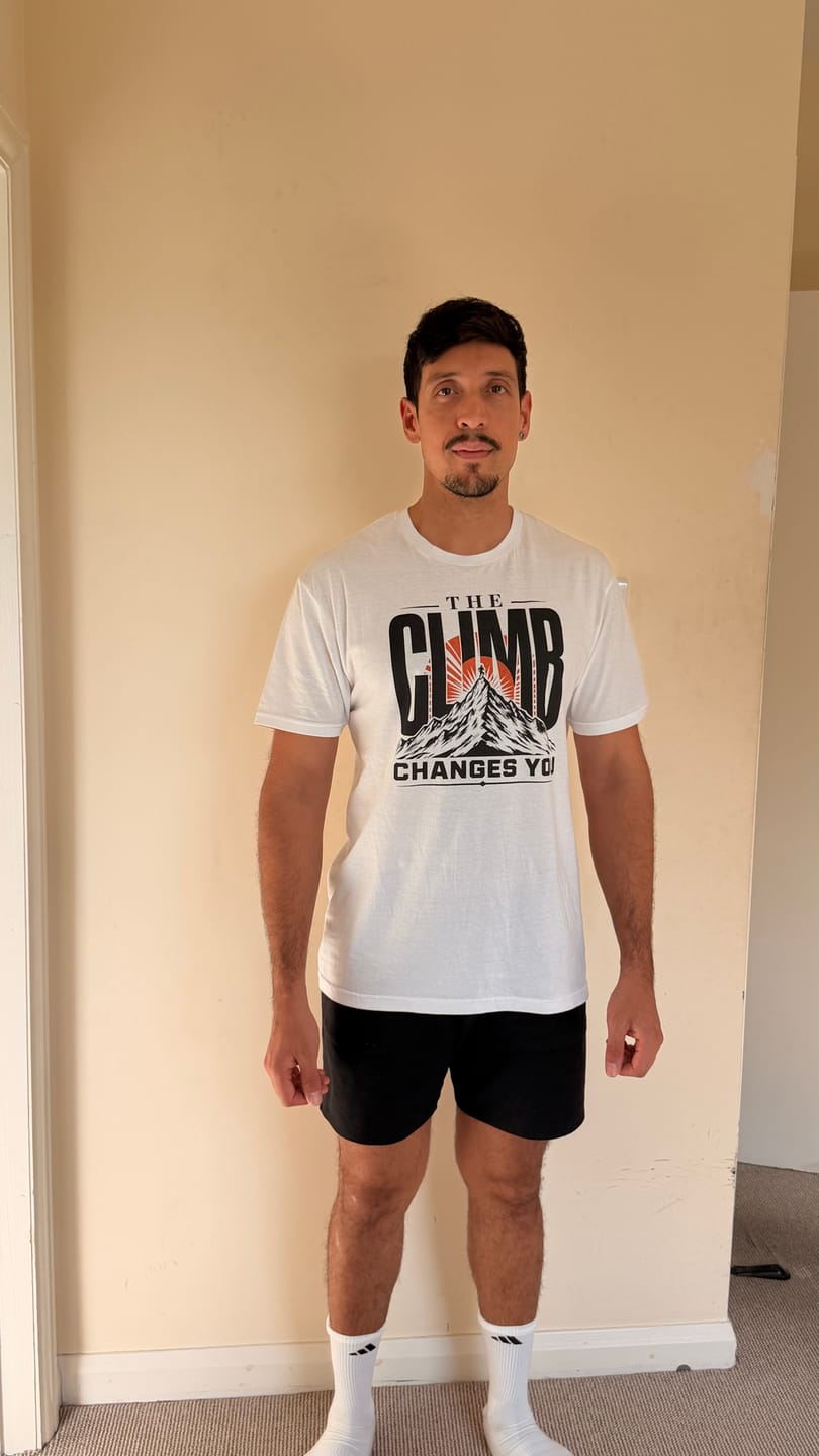 Customer photo review of The Climb Changes You T-Shirt