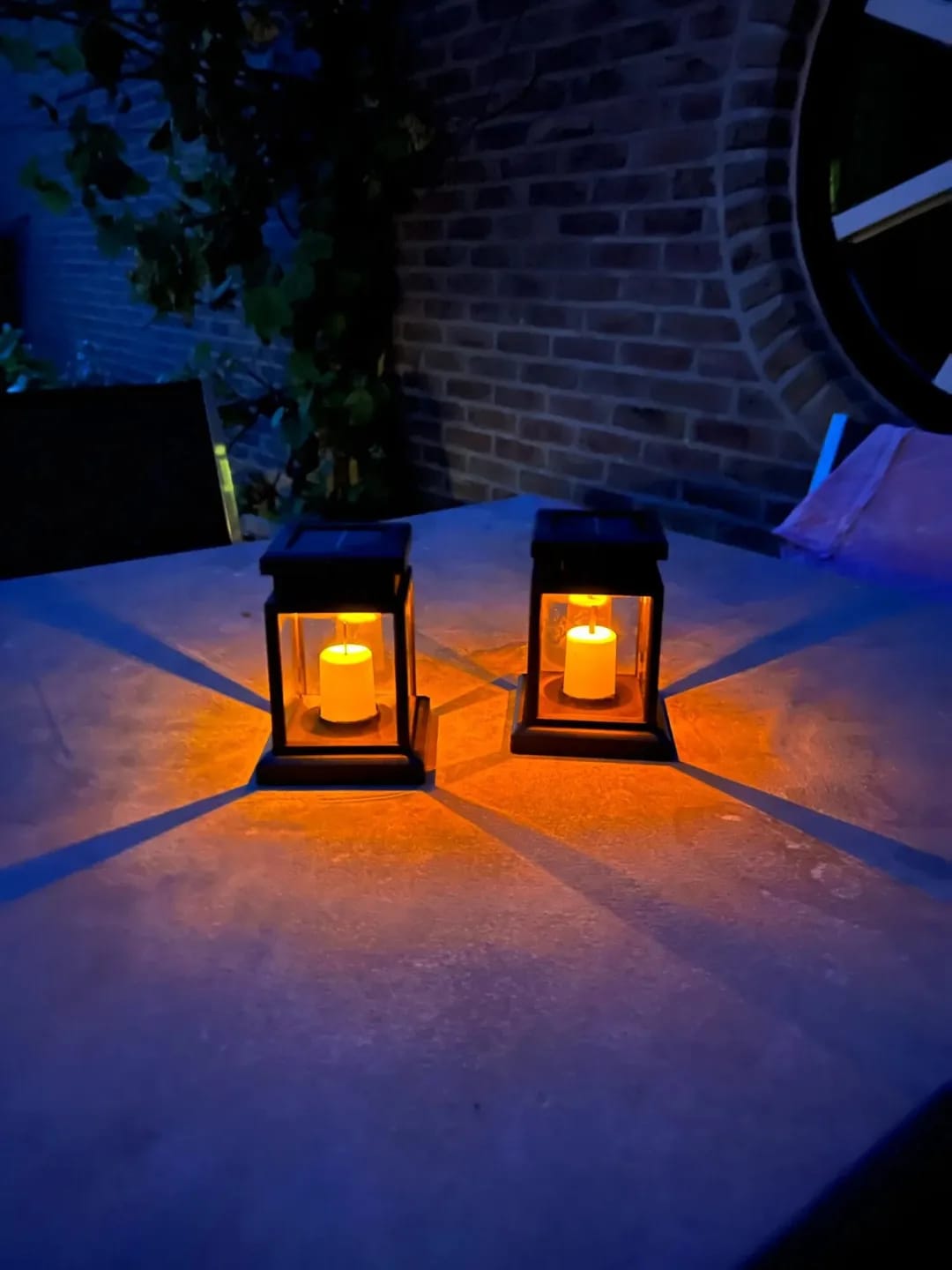 Customer photo review of Solar Lantern, Outdoor Garden Light with Handle, Black, IP65