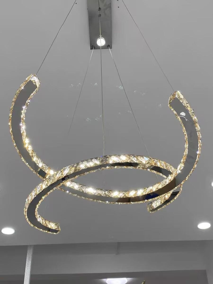 Customer photo review of Silver K9 Crystal Pendant Light, Stainless Steel, Integrated LED