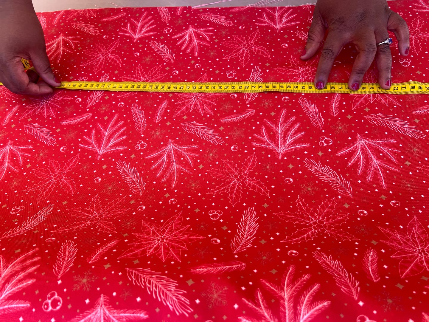 Customer photo review of Christmas Printed  Mini Matt Merry Red