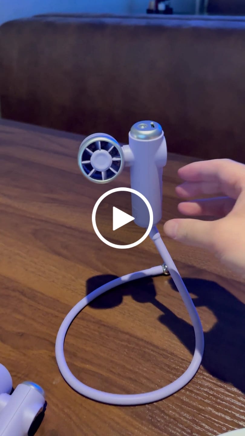 Customer video review of CapyDuo 2-in-1 Detachable Neck Fan & Twin Handheld Fans