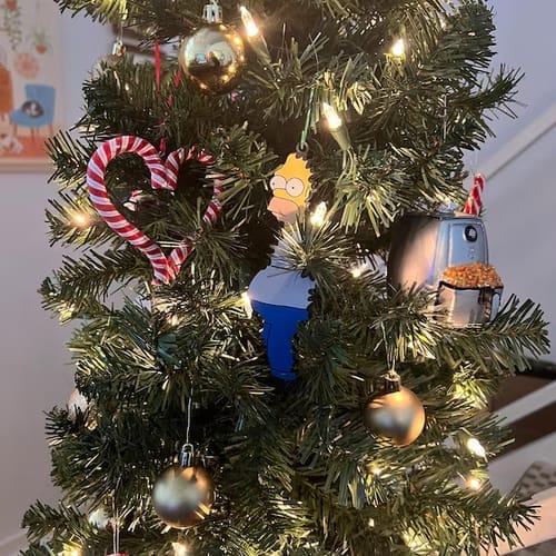 Customer photo review of Homer Hanging Christmas Tree Decoration