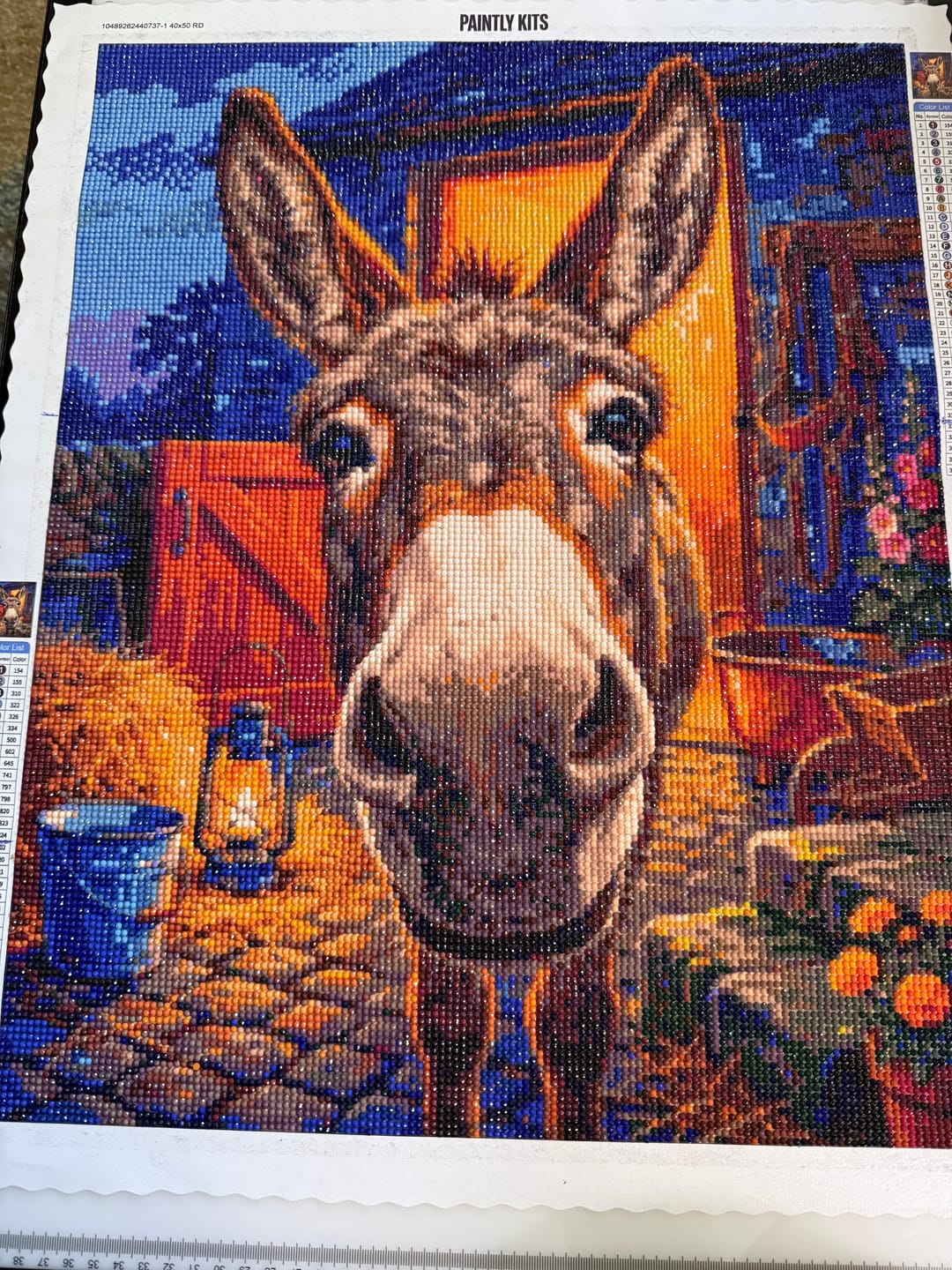 Customer photo review of The Donkey at the Stable Door (Diamond Painting)