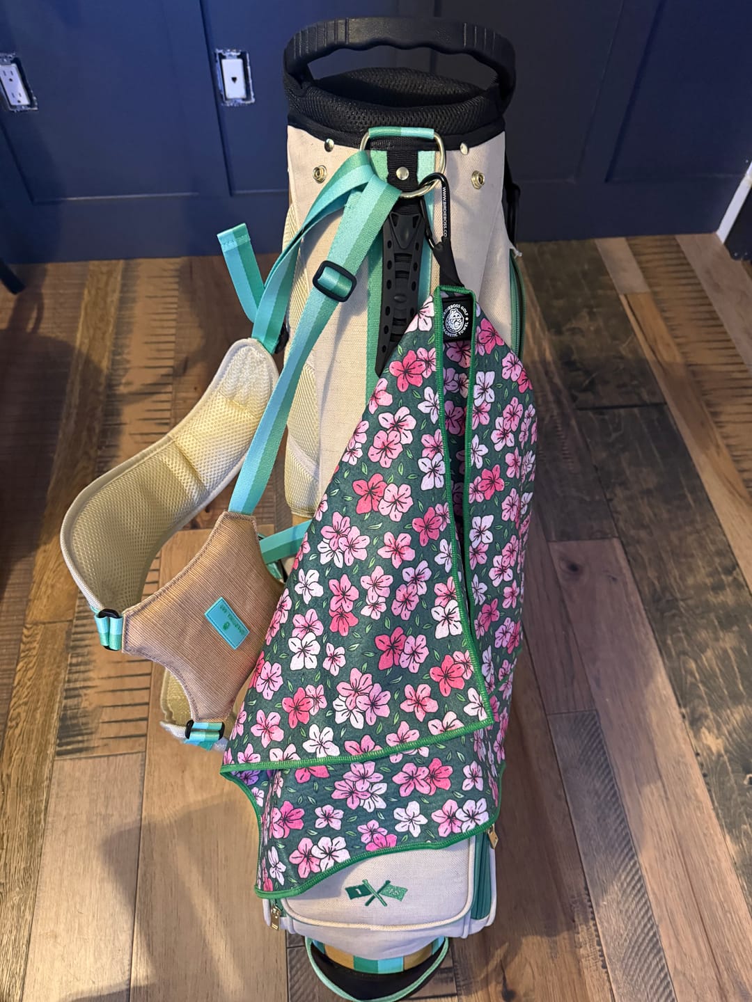 Customer photo review of Azaleas - Magnetic Golf Towel