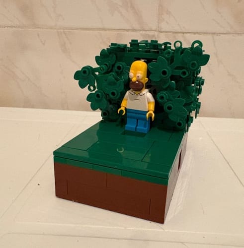Customer photo review of Buildable Homer in the Bushes Display Set