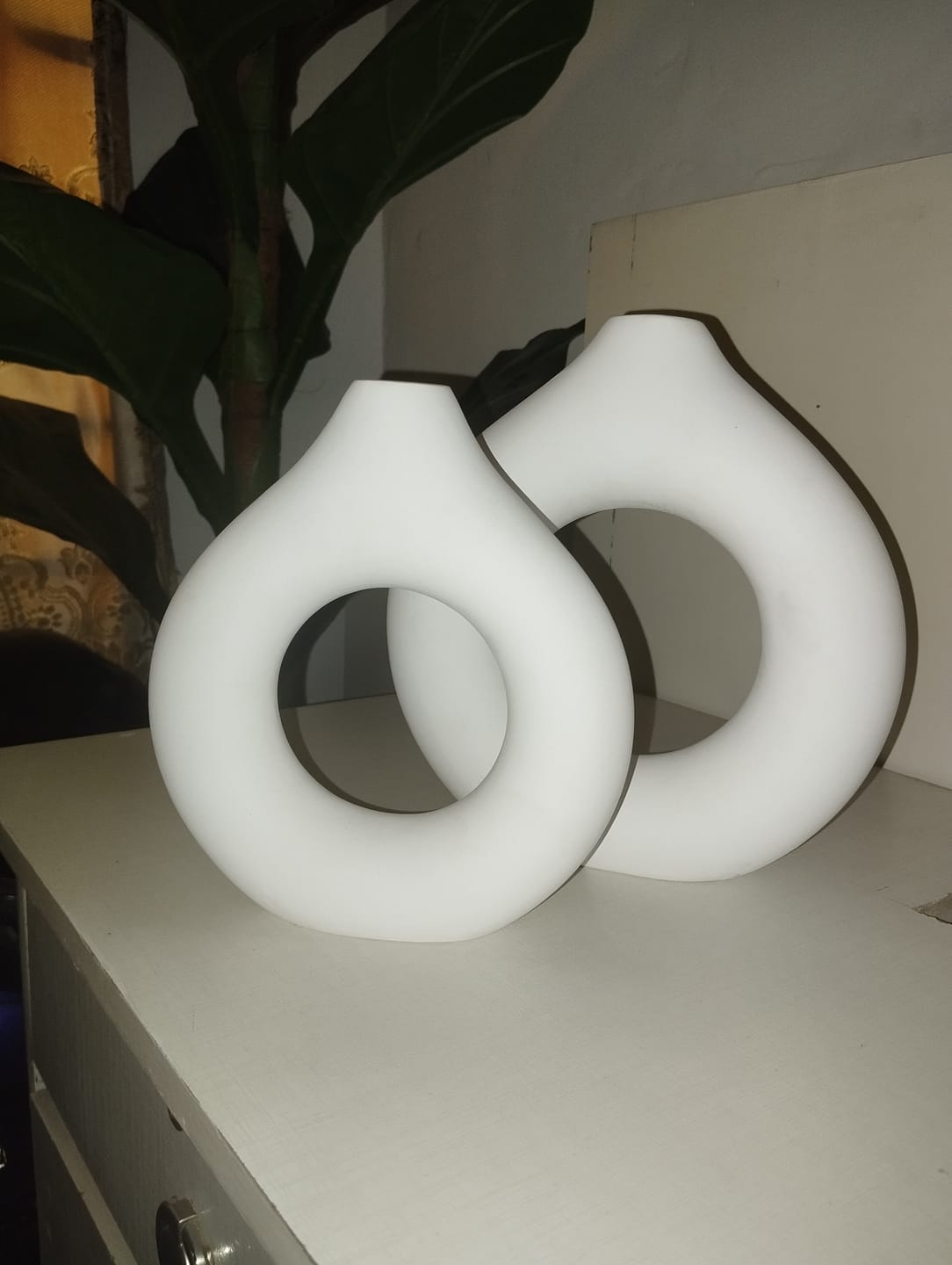 Customer photo review of White Donut Bud Vase Set of 2