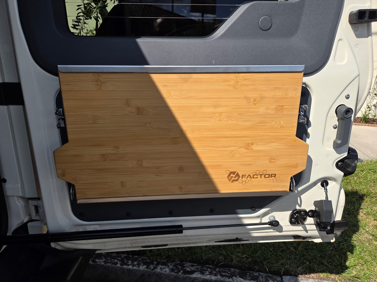 Customer photo review of Ineos Grenadier V2 Folding Tailgate Table with Extended Storage Cubby