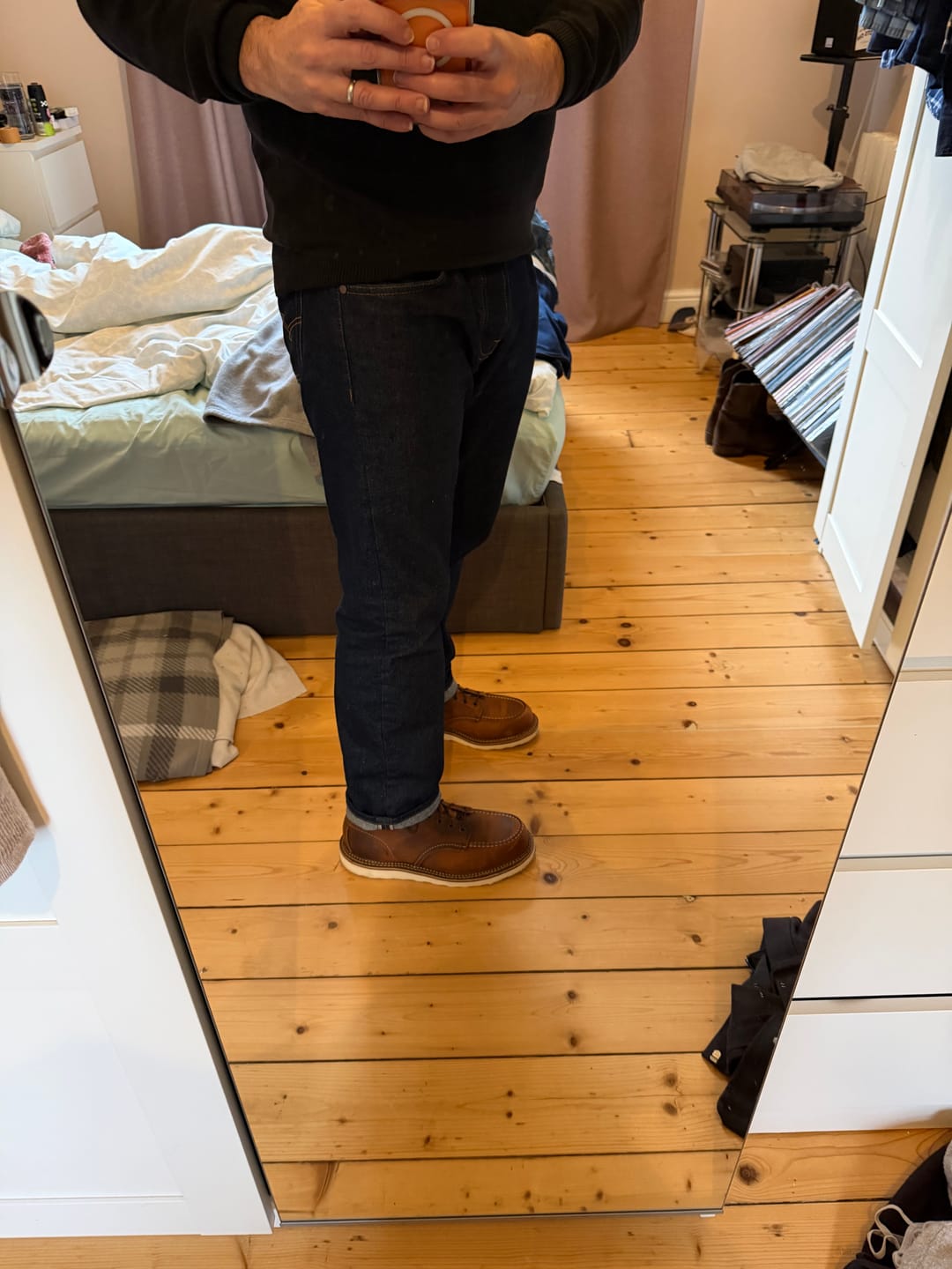 Customer photo review of Jeans - 14oz Selvedge style denim
