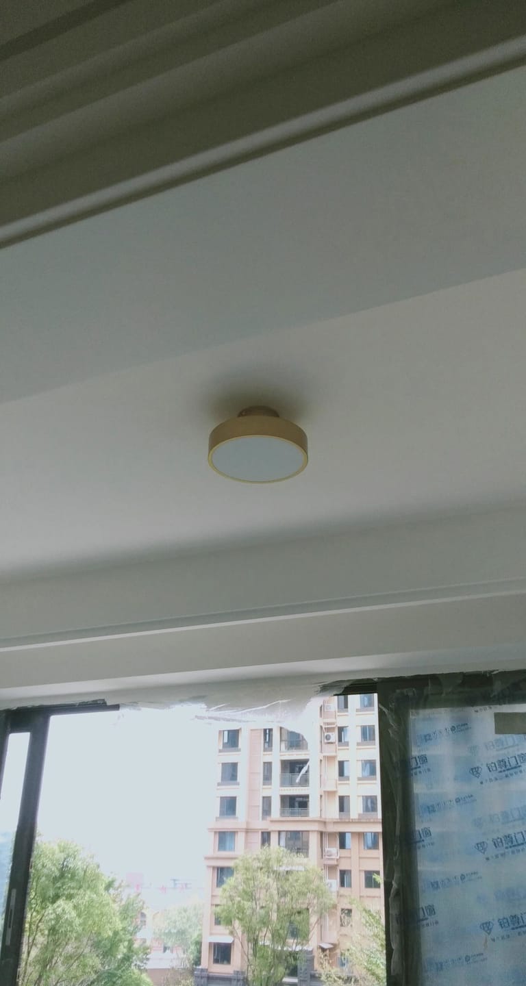 Customer photo review of Brass Ceiling Light, Head Rotates 45°, Integrated LED