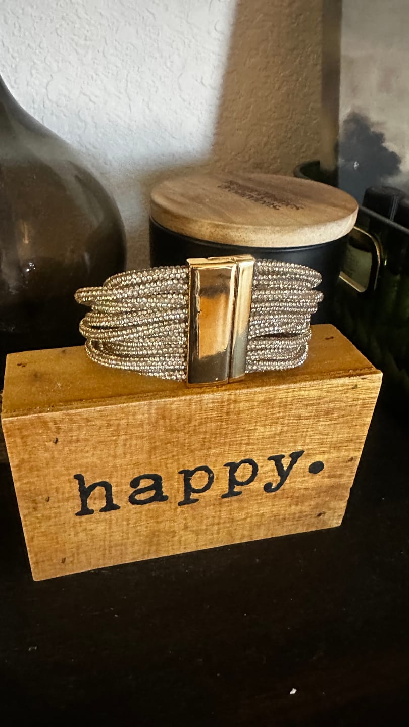 Customer photo review of Multi Strand Cuff Bracelet - Champagne Bubbles