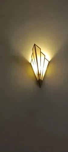 Customer photo review of Fan-Shaped Art Deco Wall Light, Linen Shade, 43 cm Wall Sconce