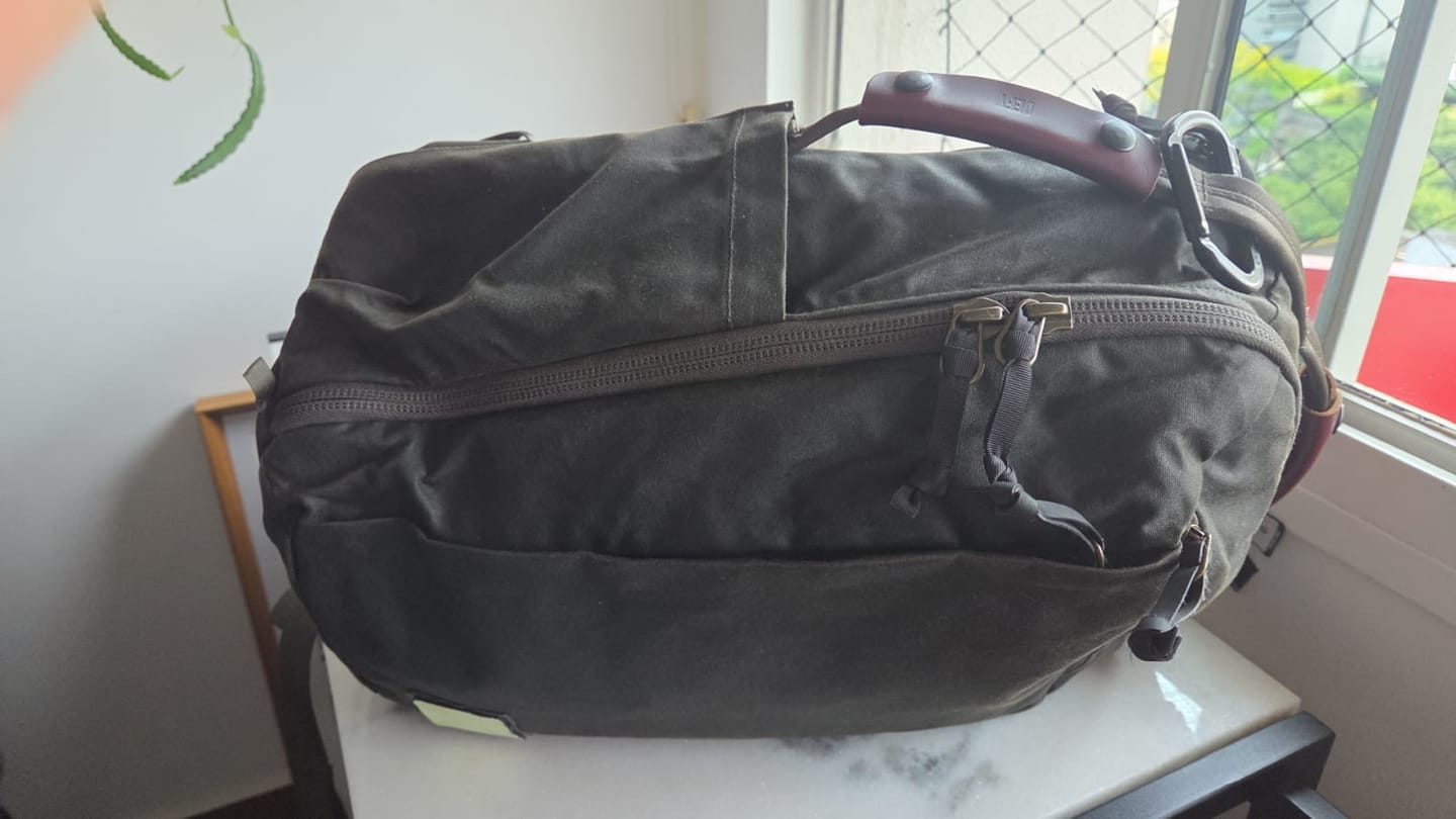 Customer photo review of CIVIC Travel Bag - Waxed Canvas