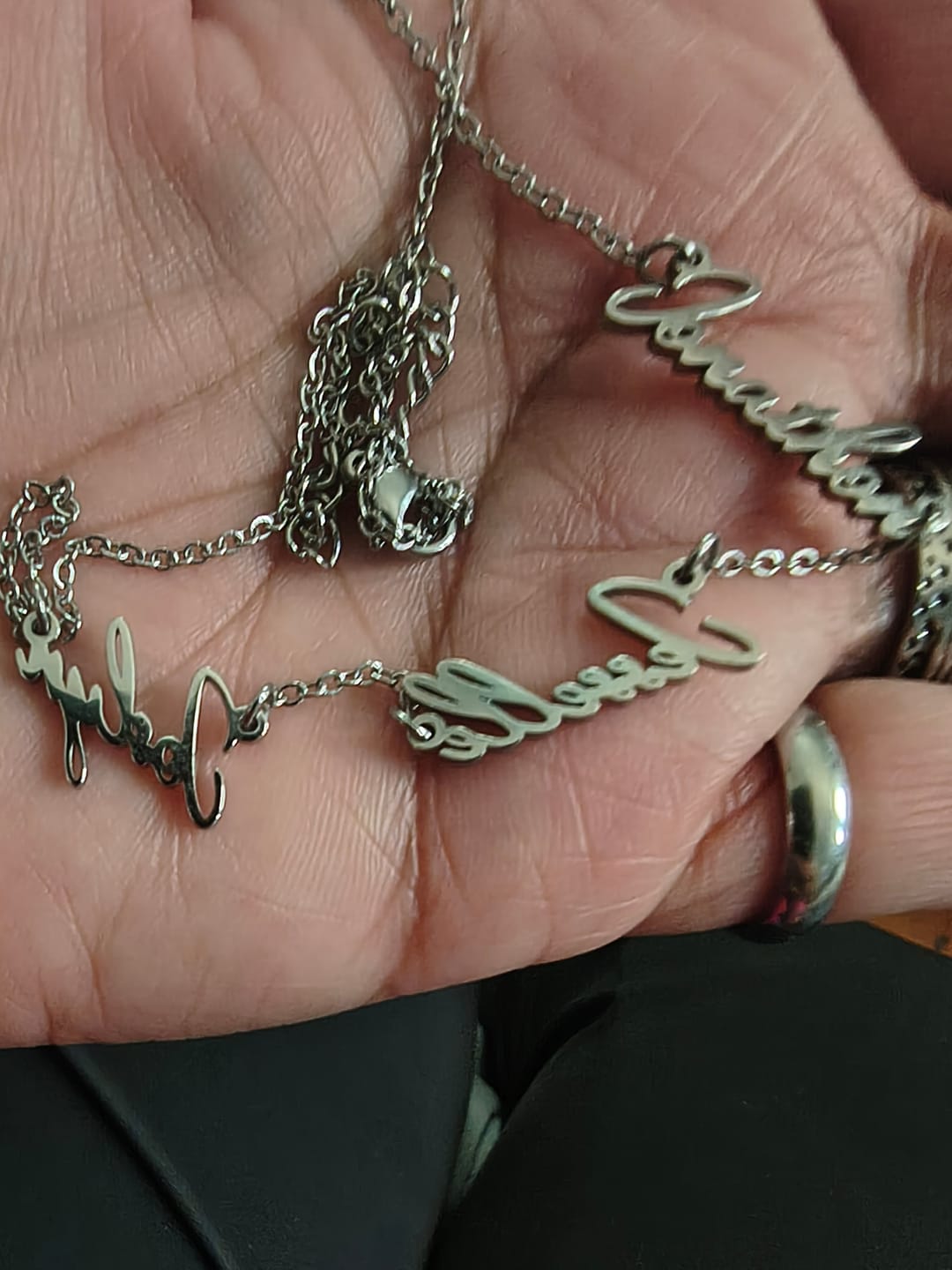 Customer photo review of Multi Name Necklace