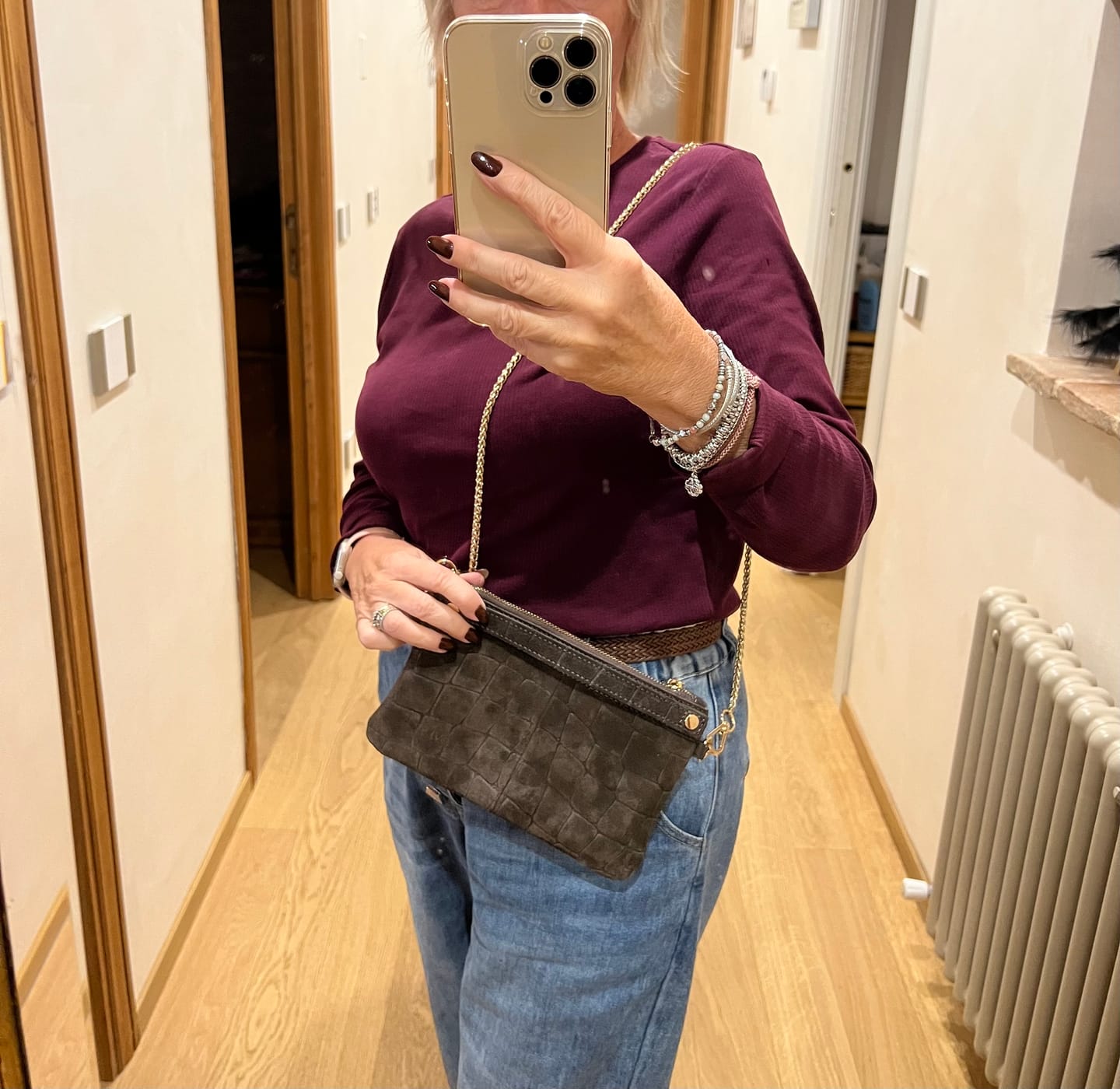 Customer photo review of POCHETTE SOFY COCCO CAMOSCIO TESTA DI MORO