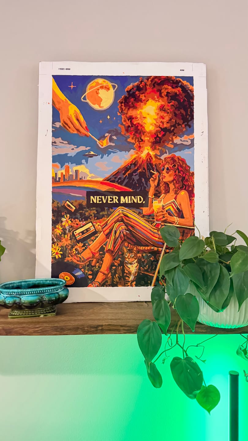 Customer photo review of Never Mind Retro Explosion (Paint by Numbers)