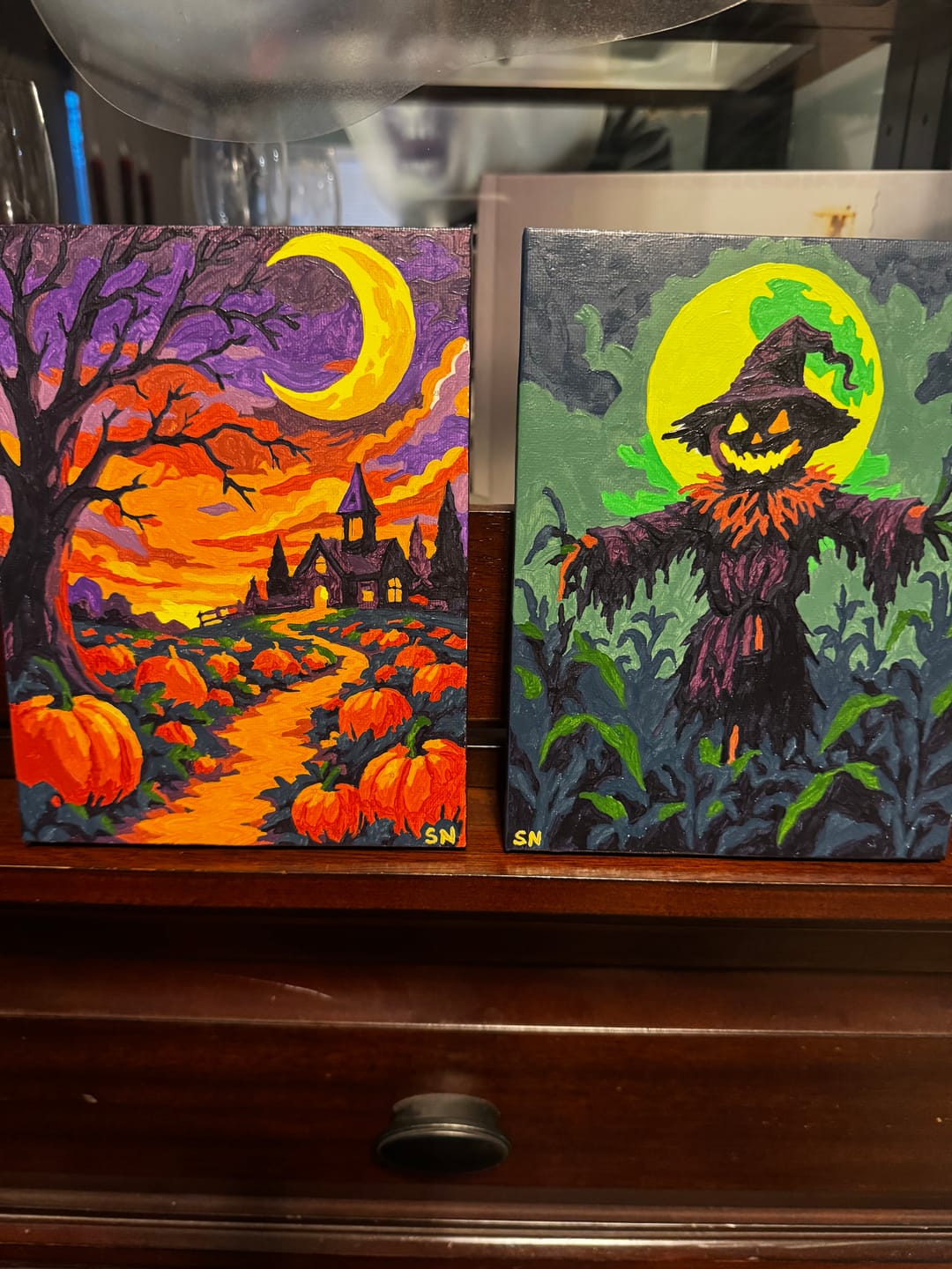 Customer photo review of 6 Mini Paintings - Mexican Skull Set