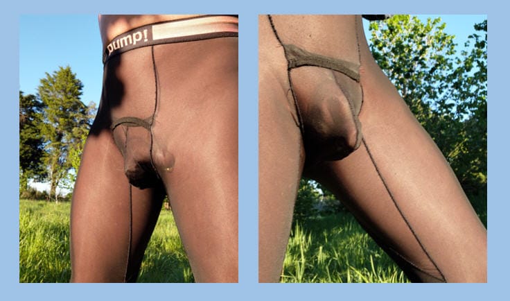 Customer photo review of Men's Ice Silk Semi-Transparent Sexy Fitness Pants