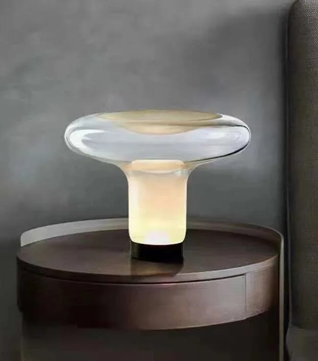 Customer photo review of Blown Glass Mushroom Table Lamp, Frosted Glow, Plug In, 43 cm