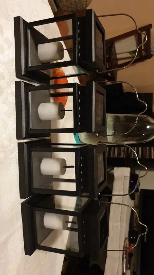Customer photo review of Solar Lantern, Outdoor Garden Light with Handle, Black, IP65