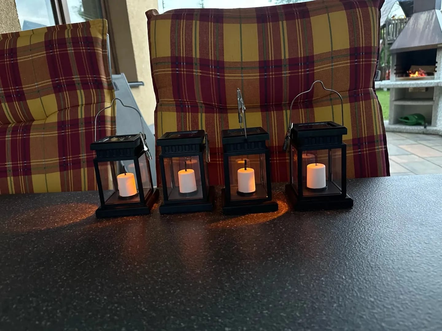 Customer photo review of Solar Lantern, Outdoor Garden Light with Handle, Black, IP65