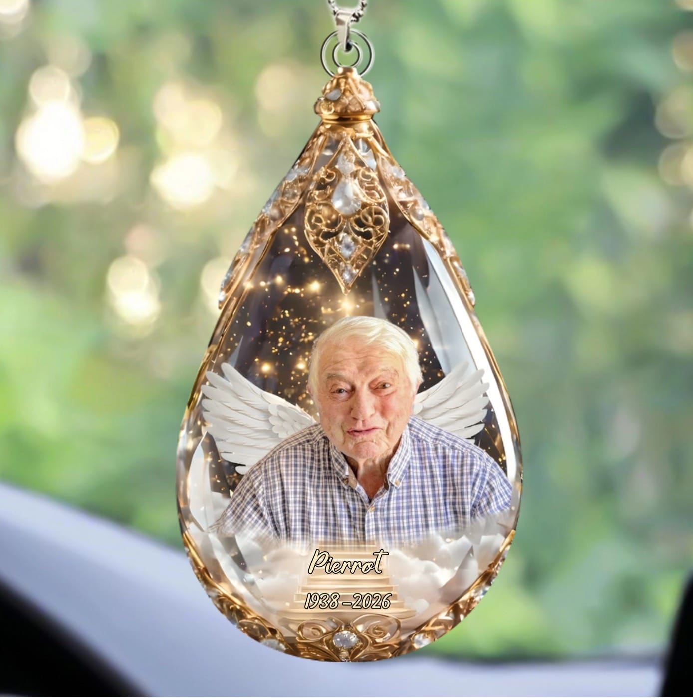 Customer photo review of Custom Photo Car Ornament - Personalized Christmas Memorial Sympathy Gifts